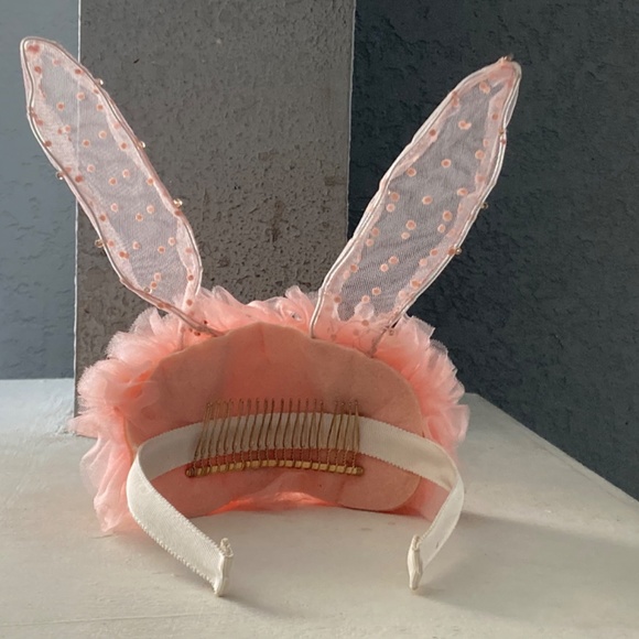 Pink Bunny Rabbit Ears Headpiece Headband Lace Beads Chiffon Ruffle main image 10
